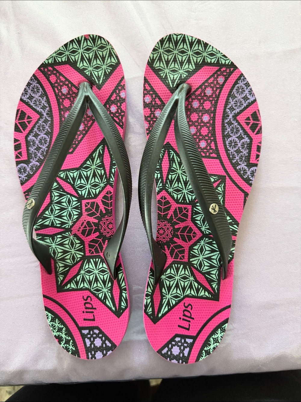 Havaianas Pink, Green & Black Patterned Women’s Flip Flops